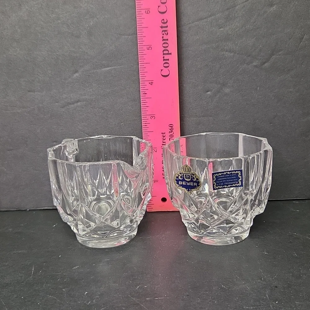 Brillant‎ West Germany Crystal Cream Sugar Tray Set W/ Original Box